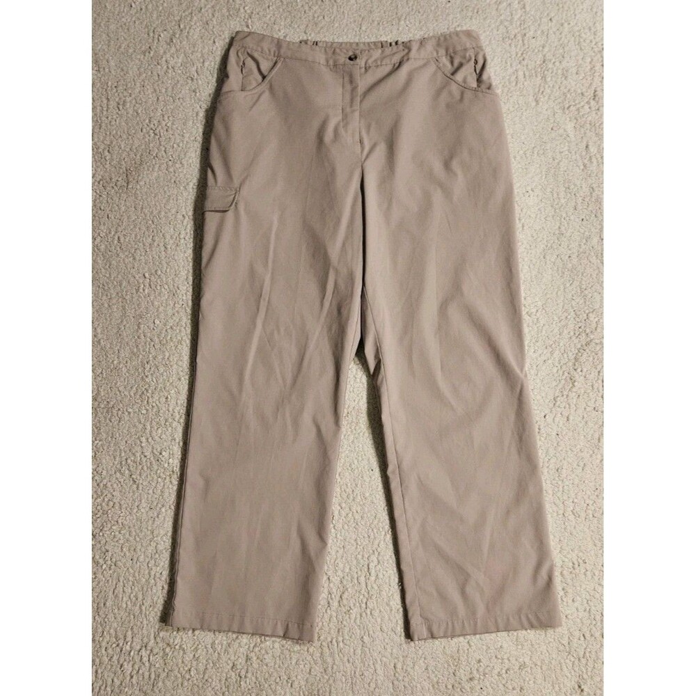 Magellan's Womens 18 Tan Beige Travel Pants Stretch Cargo Pockets Lightweight